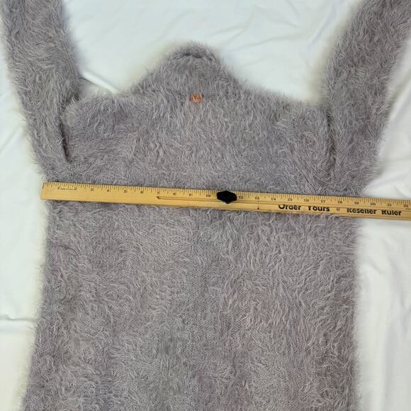 $269 For Love And Lemons XS Fuzzy Blizzard Sweater Cardigan Duster Purple - Picture 9 of 11